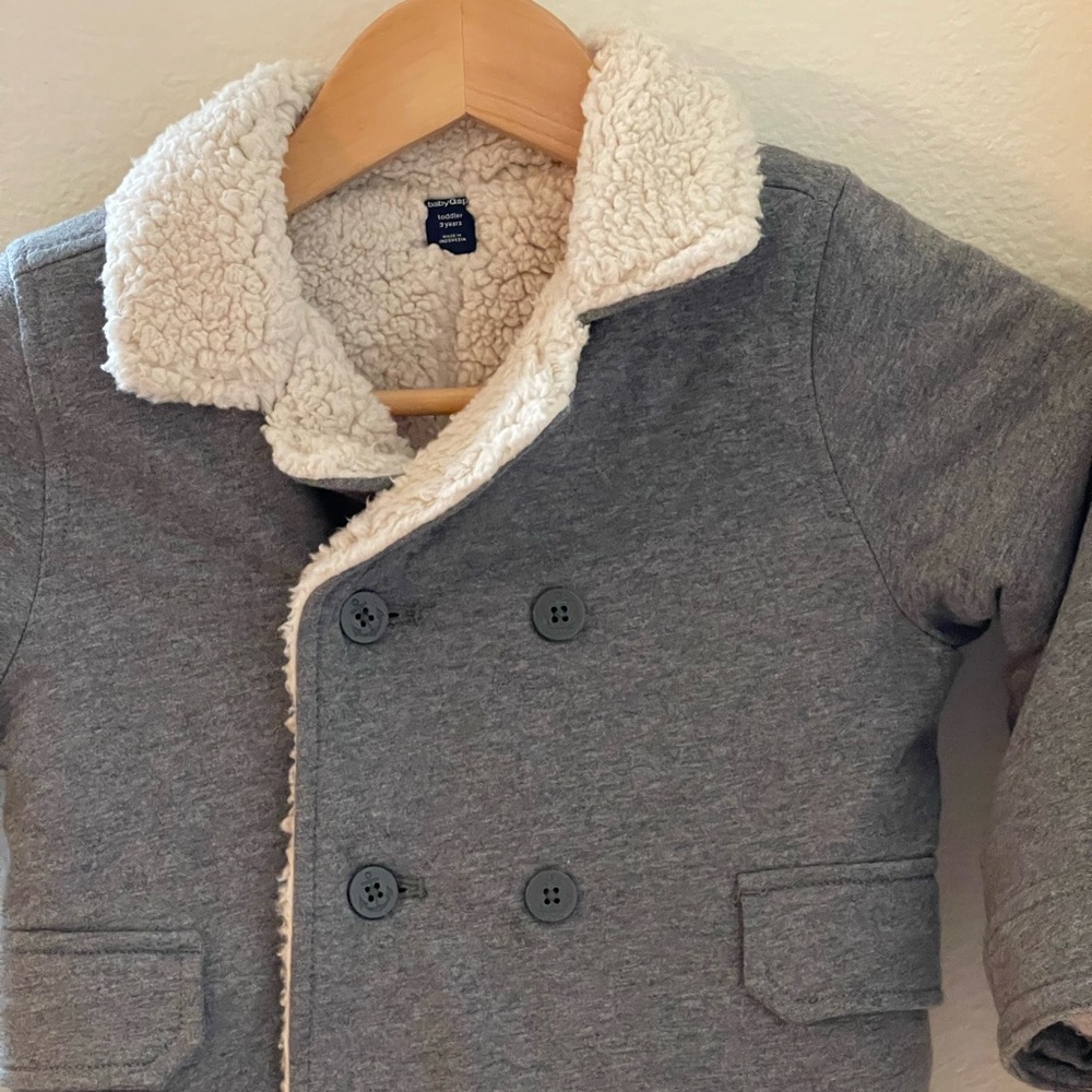 One faux fur boy jack from gap kids.
